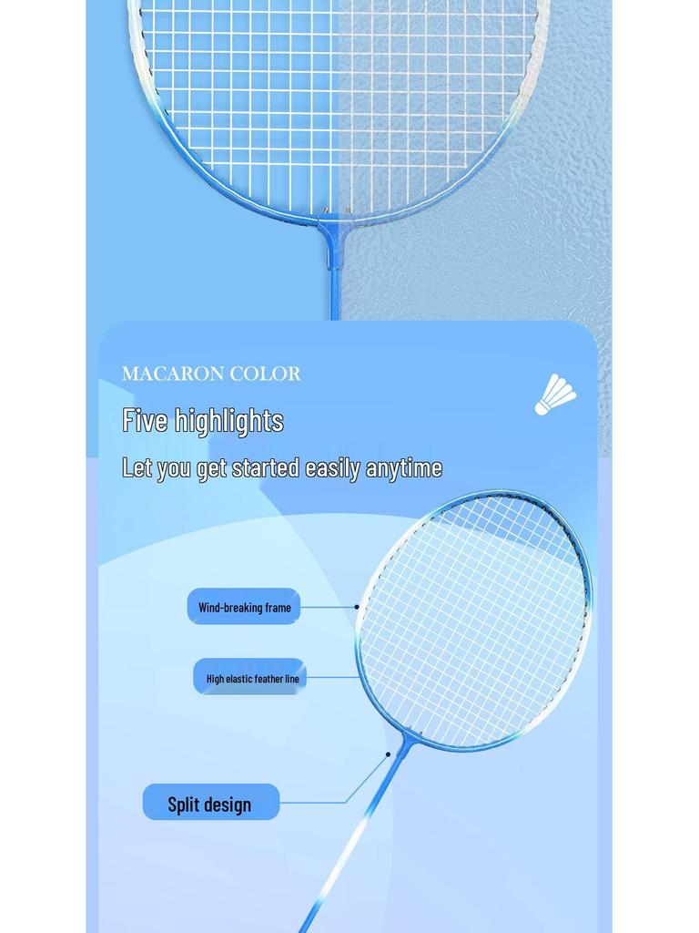 Durable Badminton Racket Set with Balls for Beginner Parent-Child Entertainment and Practice