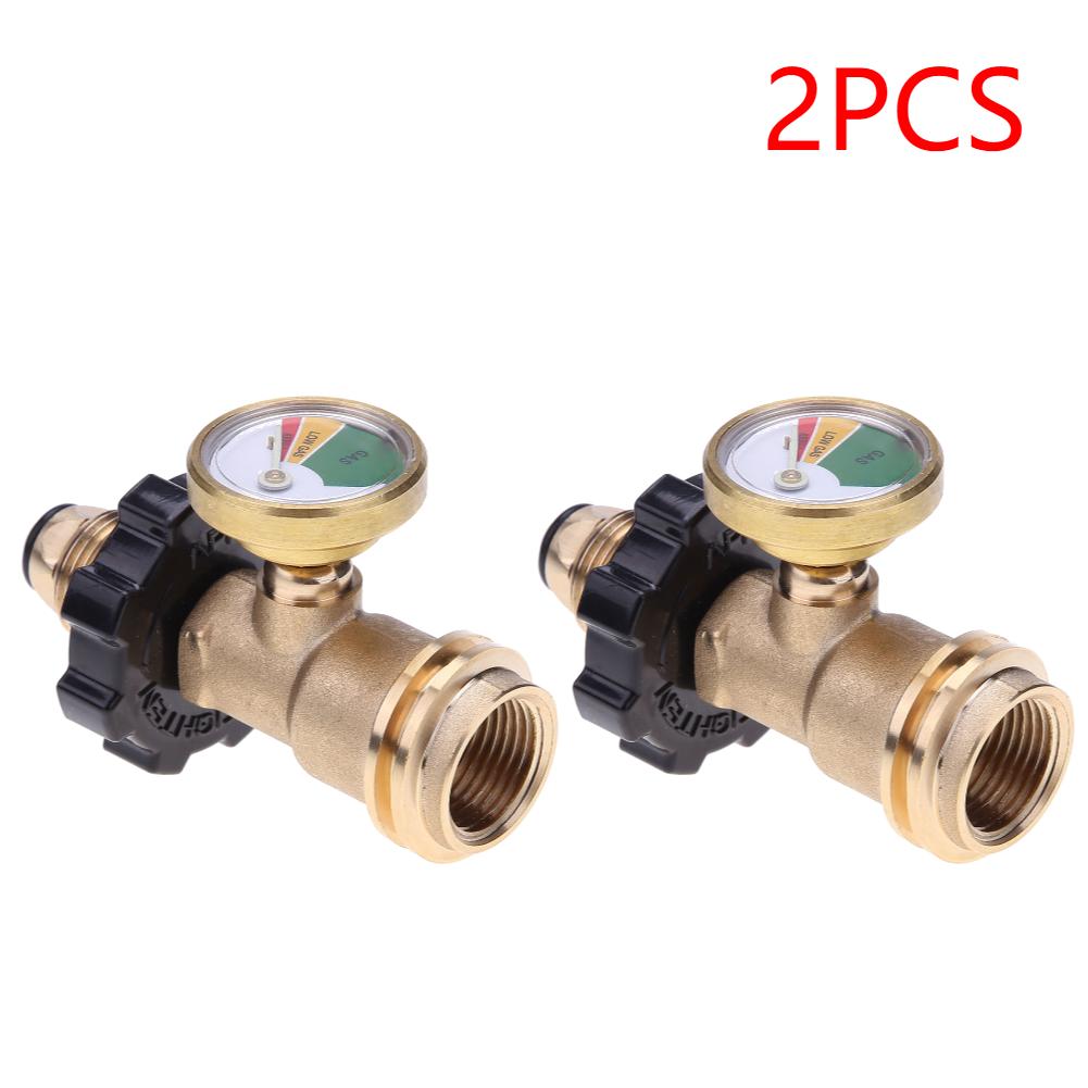 POL Манометр для пропанового газа Тип баллона Адаптер для пропанового баллона Универсальный соединитель манометра для QCC1 Встроенный детектор утечек