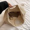 Woven Straw Bag Moon Large Capacity Purse and Handbag For Women Beach Basket Bags Fashion Travel Shoulder Shopper Totes