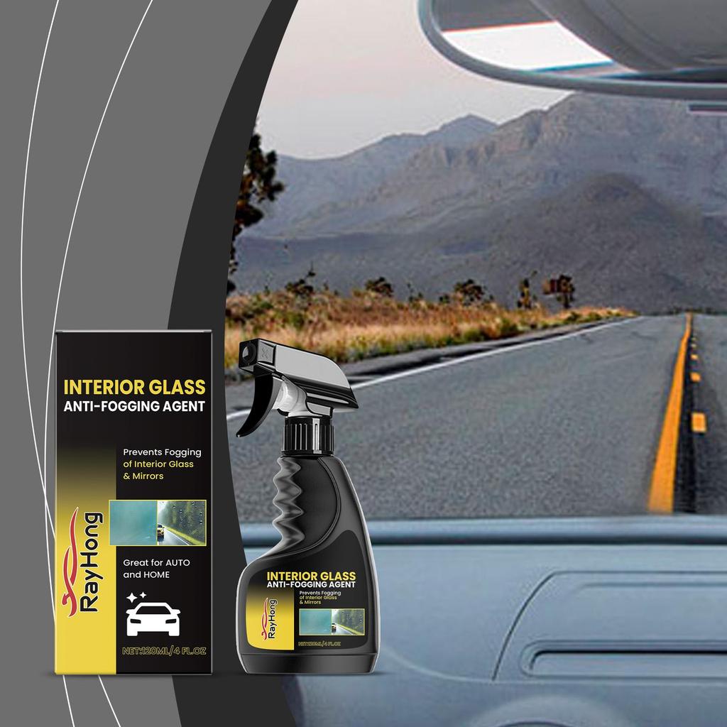 RAYHONG Car Anti-Fog Spray 120ml Highly Effective Anti-fog and Water-repellent Formula Clear Visibility for Worry-free Driving