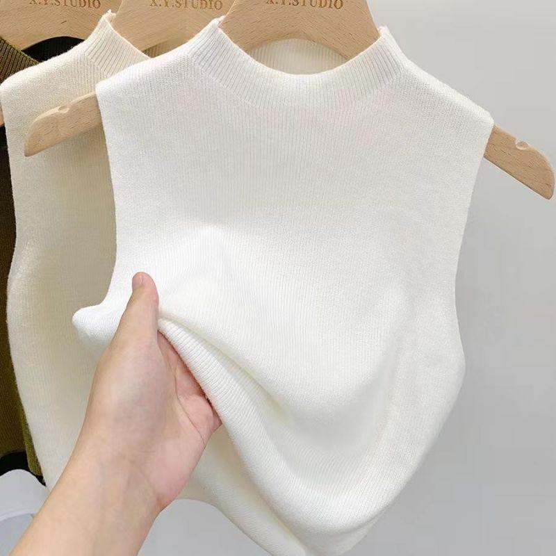 Круглый вырез майка трикотажные укороченные топы женские летние майки однотонные майки модные женские без рукавов укороченные Y2K девушки одежда