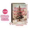 50-PCS Vintage Style Illustrated Christmas Cards with Typography Design, Creative Art Greeting Cards for Holiday Wishes