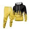 Men's Colorblock Hooded Sweatshirt And Sweatpants Casual Sports Suit