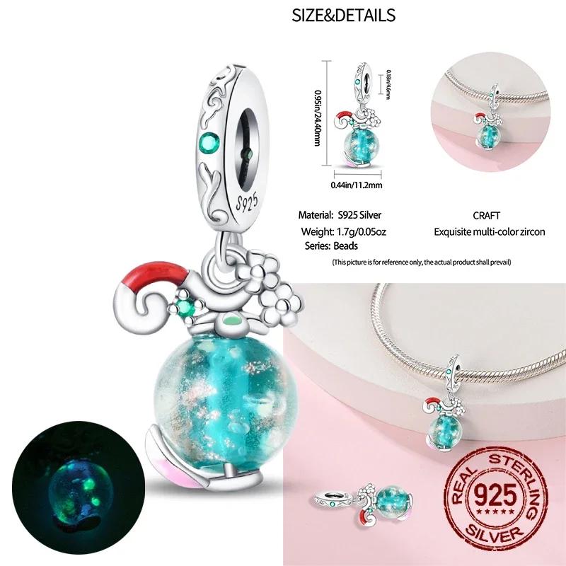 Медные светящиеся шармы в виде космонавта, планеты, космического корабля, эльфа, оленя, бусины подходят для оригинальных браслетов и ожерелий «Сделай сам»