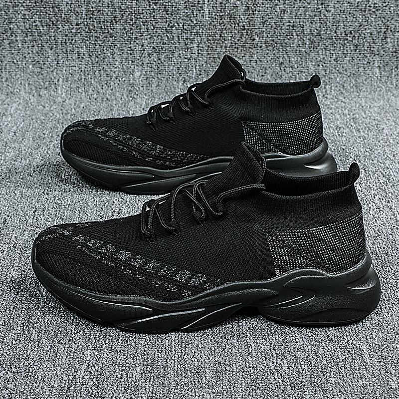 Men's shoes 2025 new summer small size 37 fly-woven mesh shoes 38 running sports shoes couple pair of socks shoes