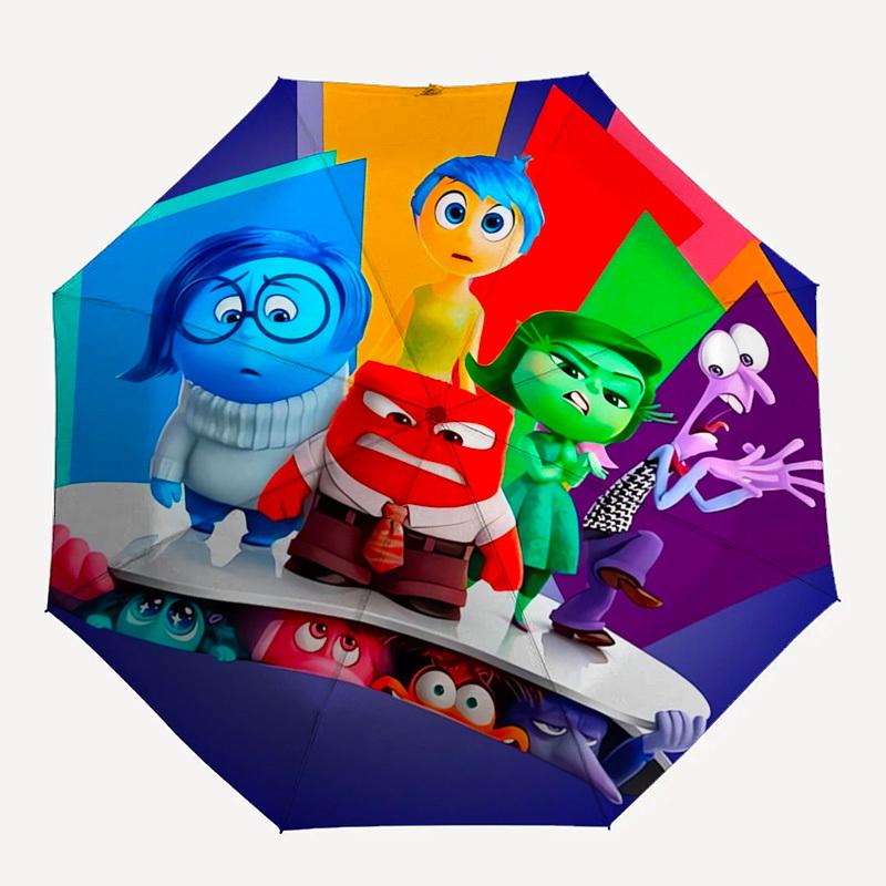 Emotions, Inside Out Themed Automatic Opening and Closing Umbrella, Brightly Colored 8-rib Portable Umbrella