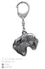 Cesky Terrier, Czech Terrier, Bohemian Terrier - Silver-plated Key Ring with Dog, Handbag Decoration, Backpack Pendant by Art-Dog Brand