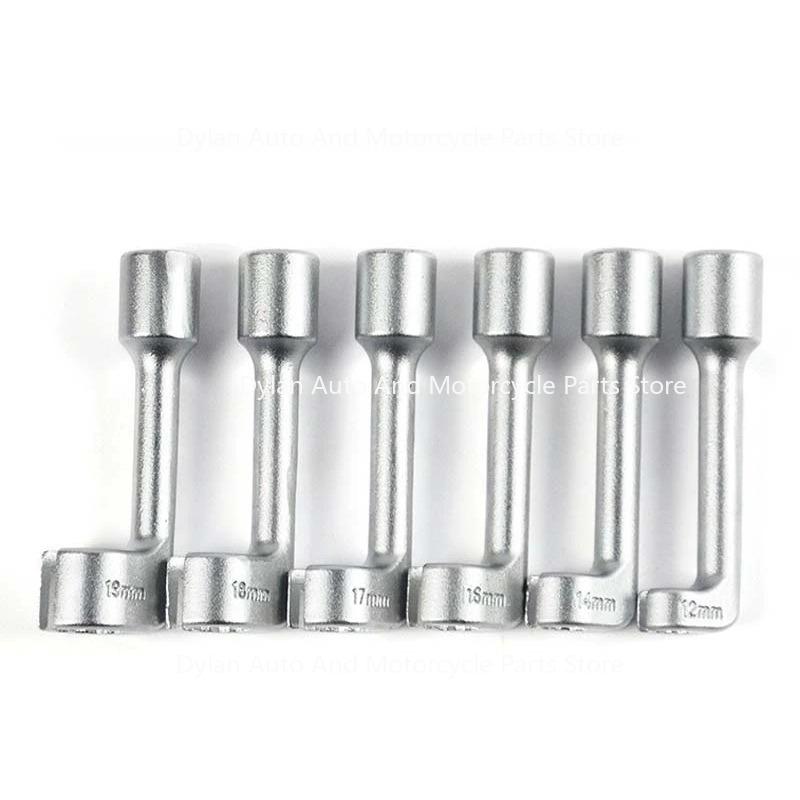 Diesel Fuel Injector Line Injection Socket Set 12 14 16 17 18 19mm 6pc L-shaped Opening Hexagonal Slotted Oxygen Sensor Wrench