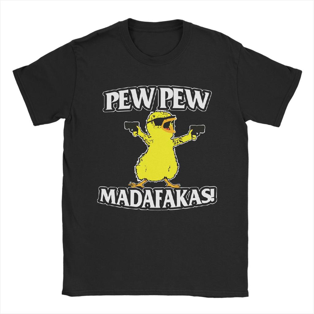 Мужские футболки Duck Pew Pew Madafakas Винтажные футболки из чистого хлопка Футболки с коротким рукавом Футболки с круглым вырезом Одежда Большой размер