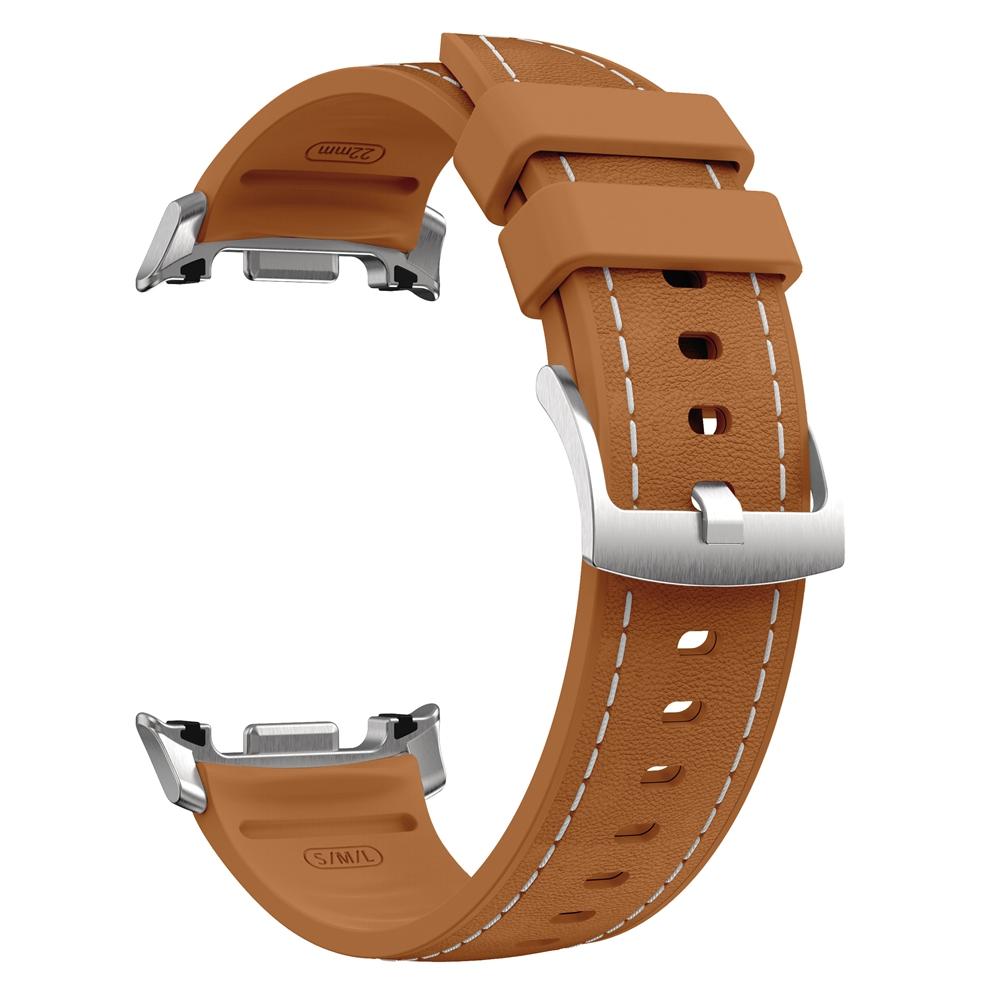 Silicone+Leather Hybrid Band For Samsung Galaxy Watch 8 Classic 46mm Sports Strap For Watch 8 44mm 40mm Bracelet Watchbands
