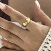 European and American Fashion Shell Starfish Open Rings For Women Gold Color Stainless Steel Adjustable Ring Party Jewelry Gift