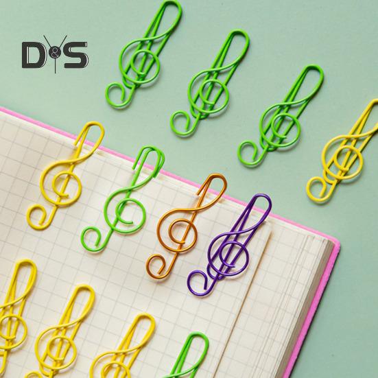 100Pcs Music Note Paper Clips Treble Clef Design Strong Clamping Force Music Page Holders Office School Supplies