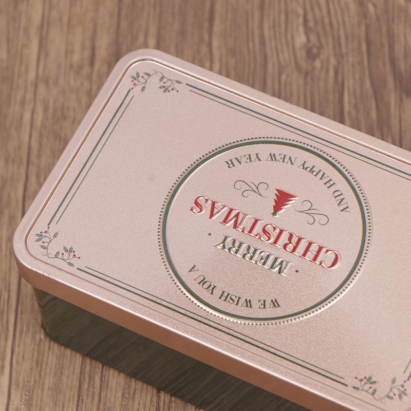 Прямоугольная рождественская жестяная коробка, пустая коробка для печенья, конфет, подарочные коробки для Санта-Клауса, банка для хранения ювелирных изделий, декор для свадебной вечеринки