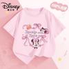 Disney Детская хлопковая футболка с коротким рукавом и мультяшным принтом для девочек