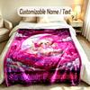 Bear Panda Theme Soft Blanket Personalized Custom Name Text Print Warm Blanket Home Sofa Bedroom Decor