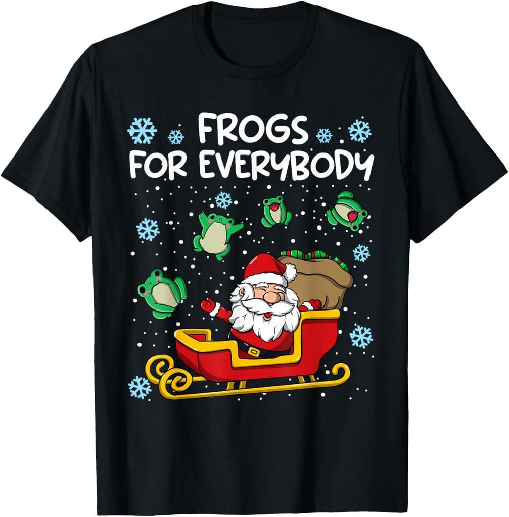 Frogs for Everybody Santa Sled Funny Christmas Frog T-Shirt