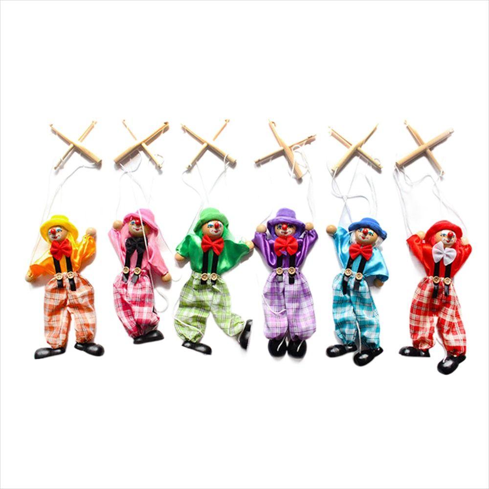 Wooden Children Gifts Joint Activity Colorful Puppet Clown Pull String Puppet Puppet Handcraft Toy