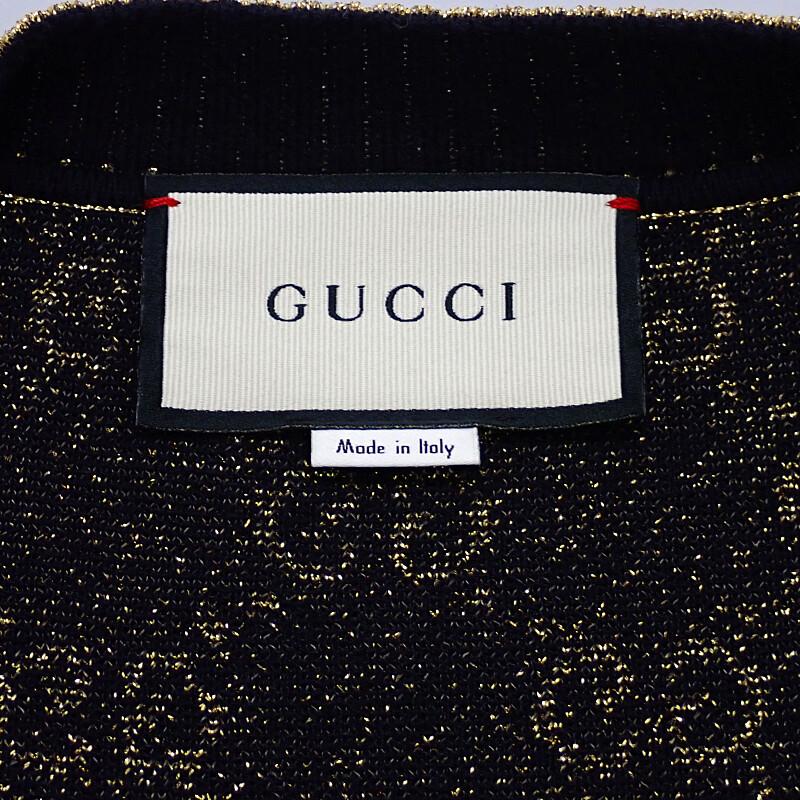 GUCCI  529193_X9W83_4921 M cardigan Navy/gold cotton mens