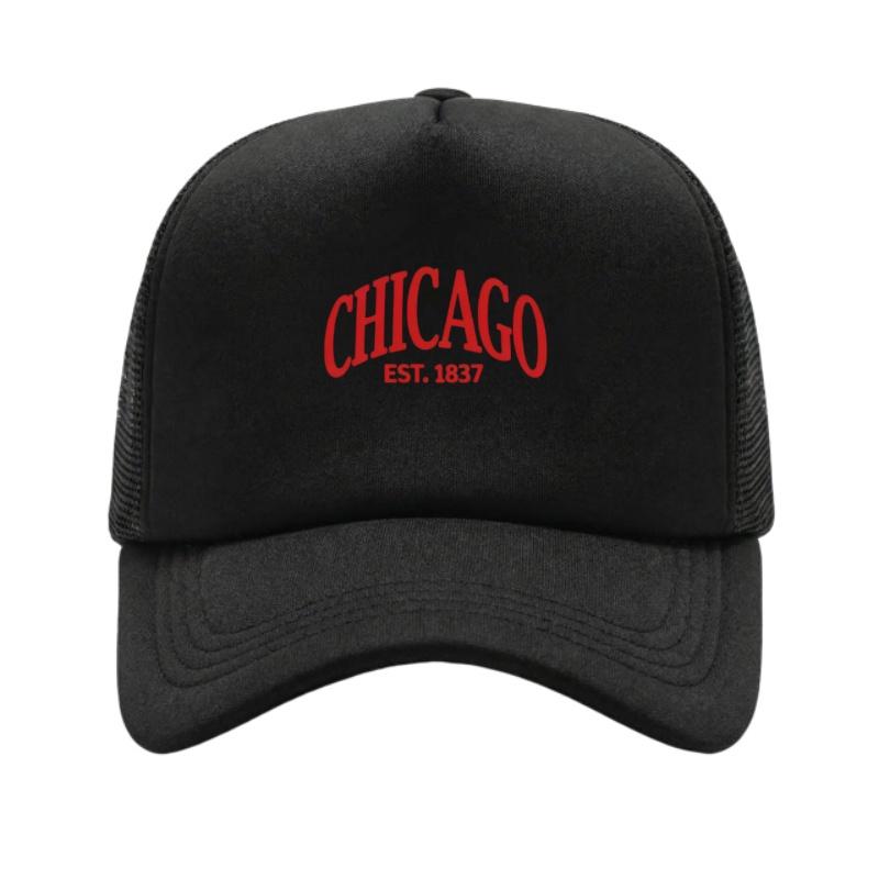 Чикаго Печатная Регулируемая Бейсболка Классическая Snapback Папина Шляпа Дышащая Сетчатая Шляпа Гольф Рыбалка На Открытом Воздухе Солнцезащитная Кепка