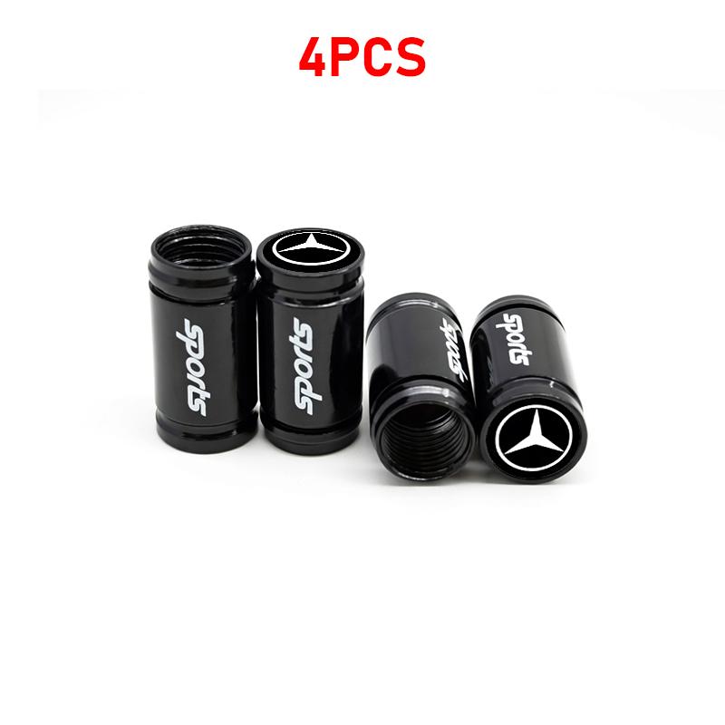 CSD1 4Pc Car Wheel Tire Valve Caps Air Stem Tyre Plug Accessories For Mercedes-Benz W203 W204 W205 W212 W213 W166 W176 W167 W177 W223