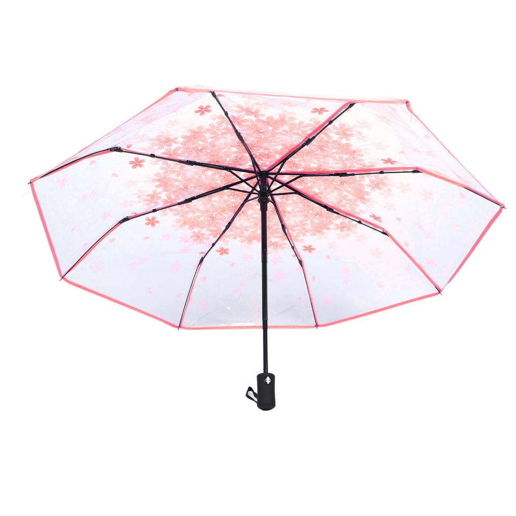 Автоматический зонт многоцелевой 8-спицевый модный прозрачный цветочный узор складной дорожный зонт