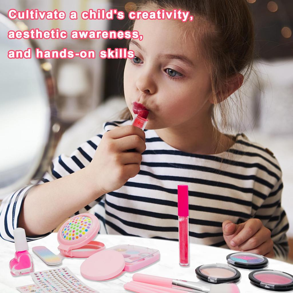 SUITSMILE Набор косметики для детей Набор косметики для начальной школы Подарок на 5-й день рождения для девочек 3 4 5 6 7 8 9 10 11 12 13 лет,