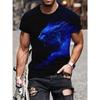 Летняя футболка больших размеров с коротким рукавом, мужская футболка с 3d принтом синего льва, мужская повседневная спортивная футболка, мужская футболка