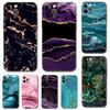 Teal Blue Gold Agate Marble Phone Case for Iphone 5s 2020se 6 6s 7 8 Plus X 10 XR XS 11 12 13 Mini Pro MAX Black Tpu Back Cover