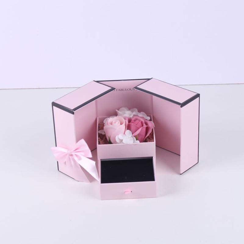 1PC Double Door Rose Gift Box Romantic Gift Packaging Box Valentine's Day Soap Flower Jewelry Packaging Box Empty Box