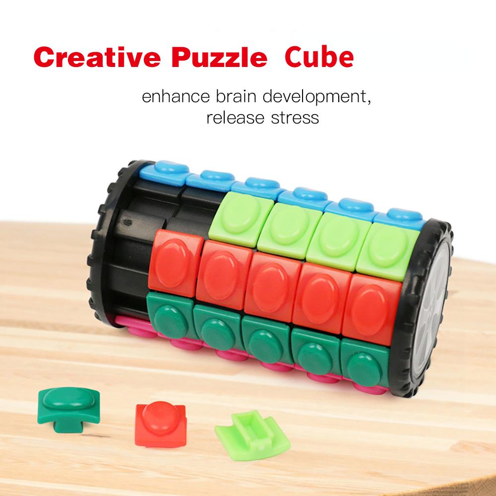 Творческий 3D вращающийся скользящий куб-головоломка Цветная башня декомпрессия Роман куб детская головоломка игрушка родитель-ребенок Монтессори реквизит подарок