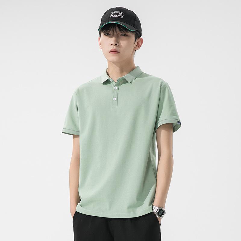 Summer Short-sleeved New Polo Shirt Men's Short-sleeved Trendy Versatile Lapel Base Solid Color T