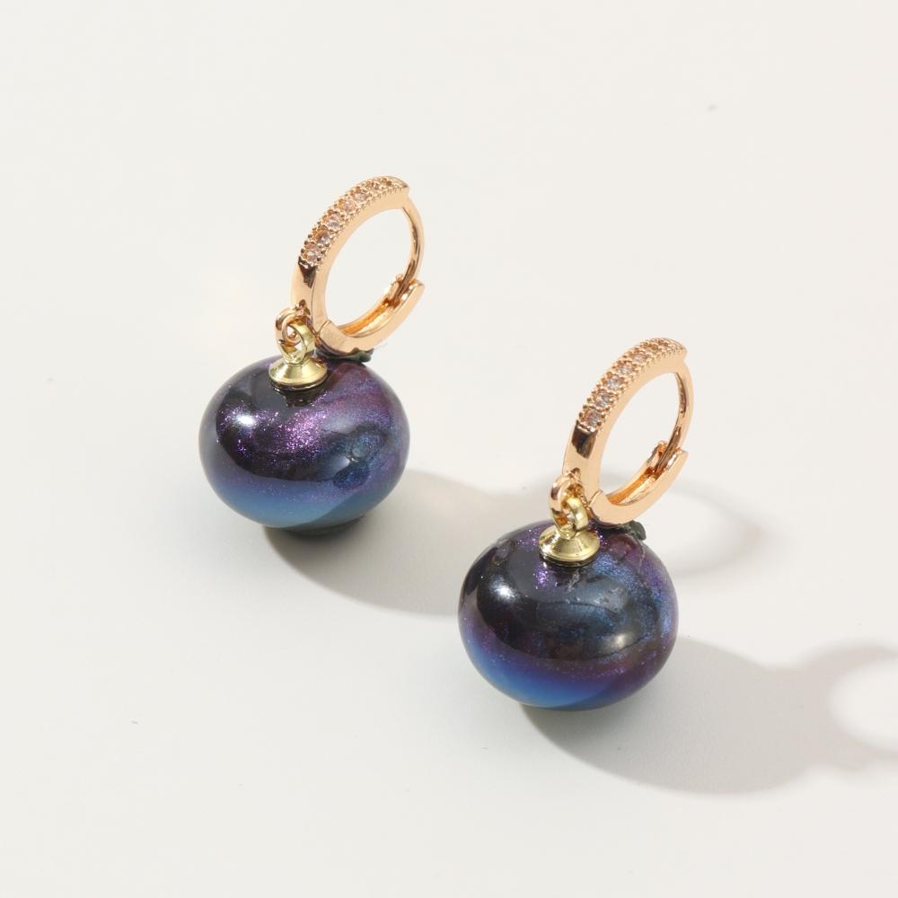 New Fashion Bread Round Big Pearl Dangle Earrings For Women Wedding Jewelry Gift Temperament Cubic Zirconia Eardrop