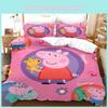 Kids Cartoon 3d Pig Duvet Cover Pillowcase Single Double Bedding Set Gift