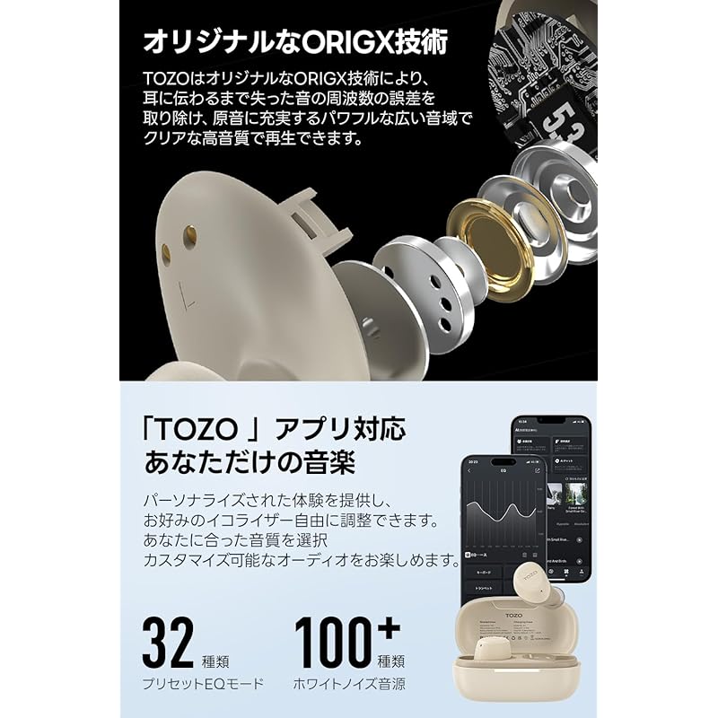 TOZO A1-Mini wireless earphones 2025 The ultimate sound experience small size super lightweight Bluetooth 5.3 IPX5 waterproof standard 32 hours