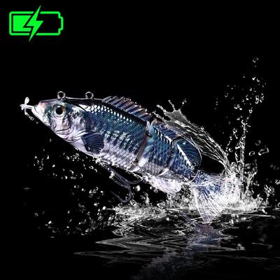 Роботизированная рыболовная приманка, жесткая приманка, автоматические электрические приманки для плавания, воблеры, 4-сегментная приманка с питанием от пропеллера, перезаряжаемая от USB