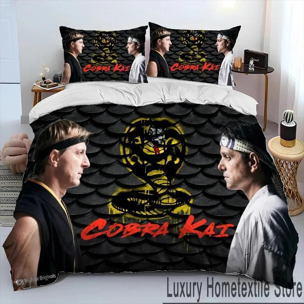 3D Cobra Kai Amanda TV Карате одеяло комплект постельного белья, пододеяльник комплект постельного белья пододеяльник наволочка, комплект постельного белья размера King Queen для детей
