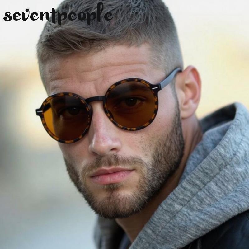 Vintage Round Polarized Sunglasses Men  Luxury Brand Classic Trendy Punk Driving Sun Glasses For Male Outdoor Shades UV400
