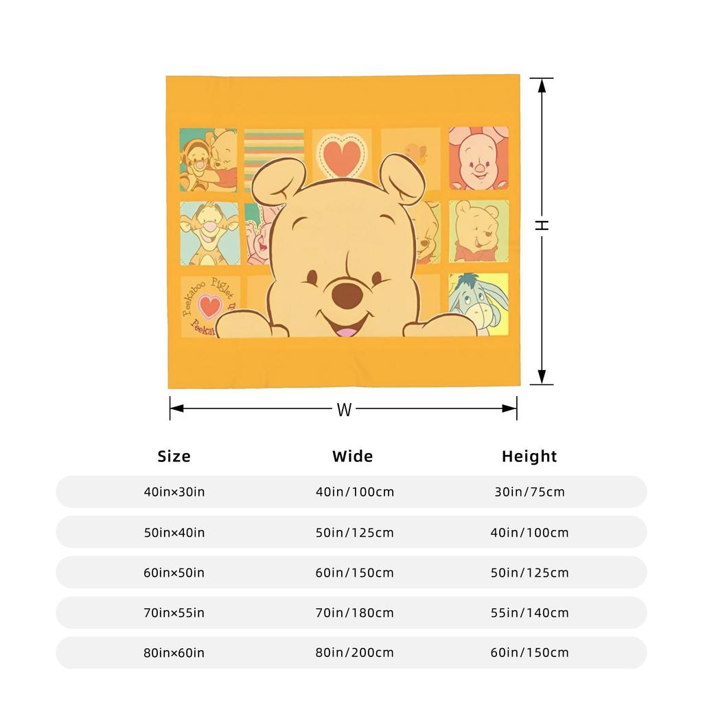 Tigger Blanket Fleece Winnie The Pooh Ultra-Soft Throw Blanket for Bedroom Sofa Bedspread