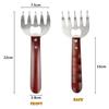 LMETJMA 2Pcs Meat Shredder Claws Stainless Steel Meat Shredding Claws Pulled Pork Shredder Meat Claws With Wooden Handler JT385