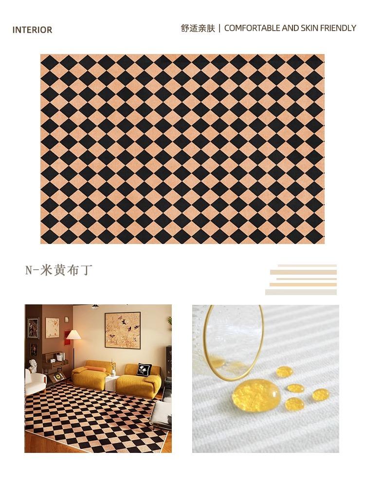 Plaid Retro Carpet Living Room Large Area Study Bedroom Bedside Soft Floor Mat Room Leisure Area Coffee Table Rug Tapis