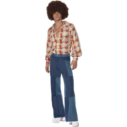 Smiffys Mens 70s Deluxe Flared Trousers