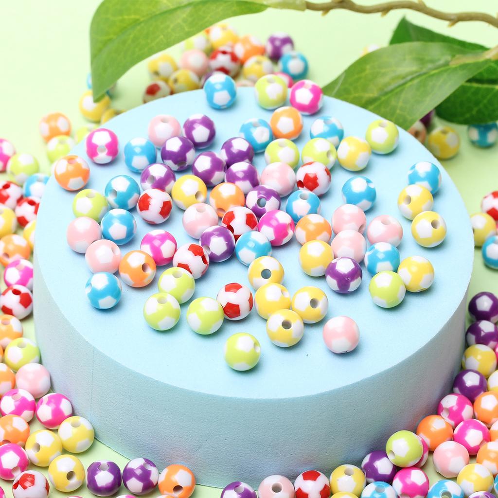 Акриловые бусины, бусины, акриловые бусины в виде футбола, бусины в виде футбола, 10 шт., карамельные цвета, россыпью, для изготовления ювелирных изделий, кулонов, модных ручных изделий