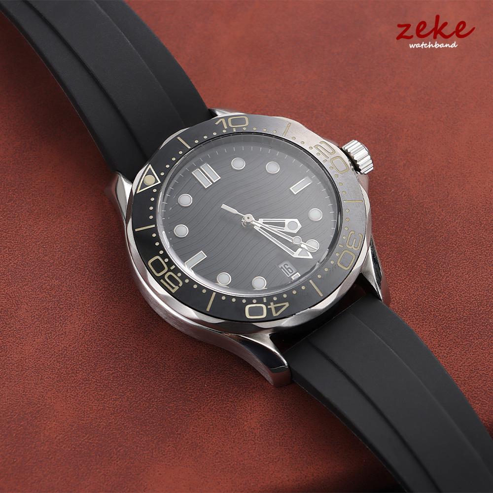 Силиконовый ремешок для часов 20 мм для Rolex для Water Ghost Green Водонепроницаемый резиновый ремешок для часов Цельный регулируемый браслет с раскладывающейся застежкой