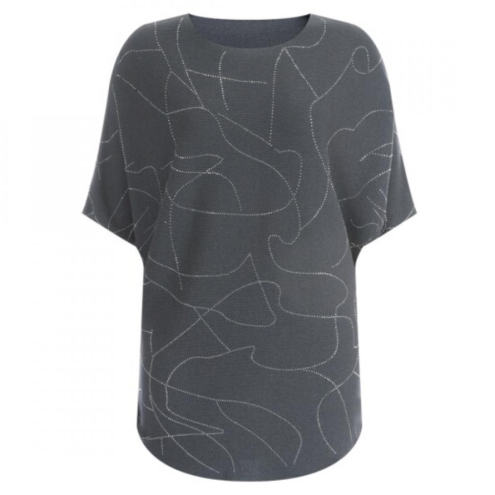 Shop Women S 3 4 Sleeve KniT T ShirT Cubic paTTern boaT Neck Summer Gg Wkn 119
