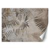 Wallpaper Concrete Fern Leaves Grey