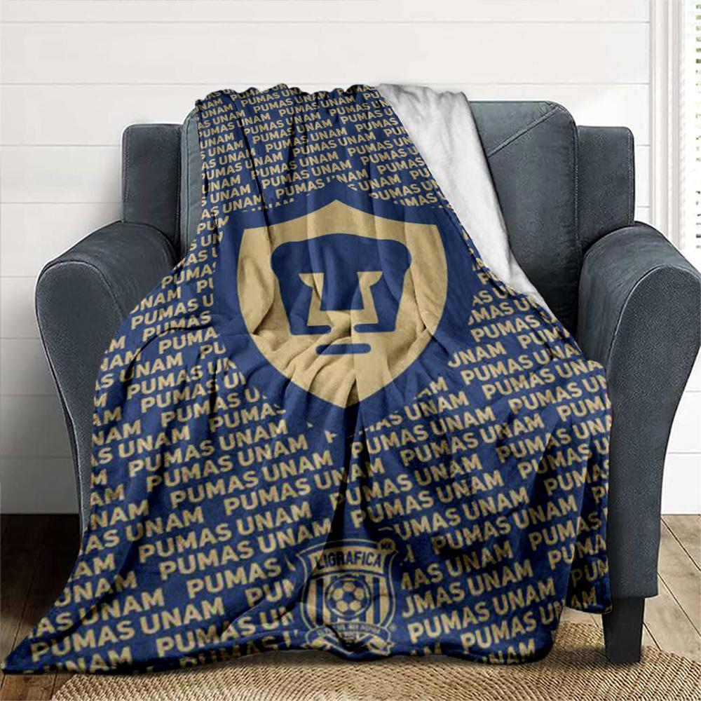 Pumas UNAM Print Flannel Blanket High Quality Warm Comfortable Cover for All Seasons Perfect for Gifts Home Decor
