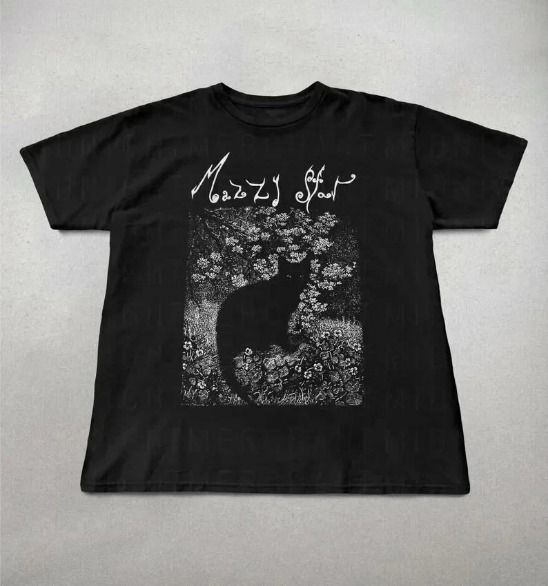 Cat Mazzy Star Band Tee Shirt Cotton Black Unisex S-5XL 1K1021
