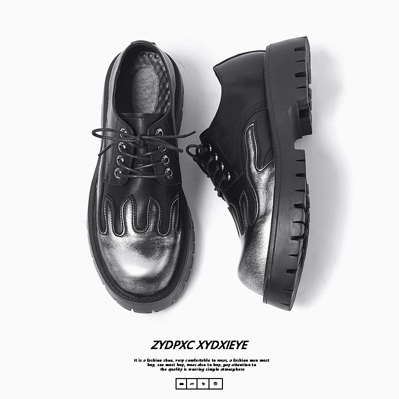 Мужские кожаные туфли на толстой подошве. Модный и индивидуальный дизайн. Для отдыха на природе, вечеринок, офиса, улицы, прогулок. Повседневная обувь. Новинка.