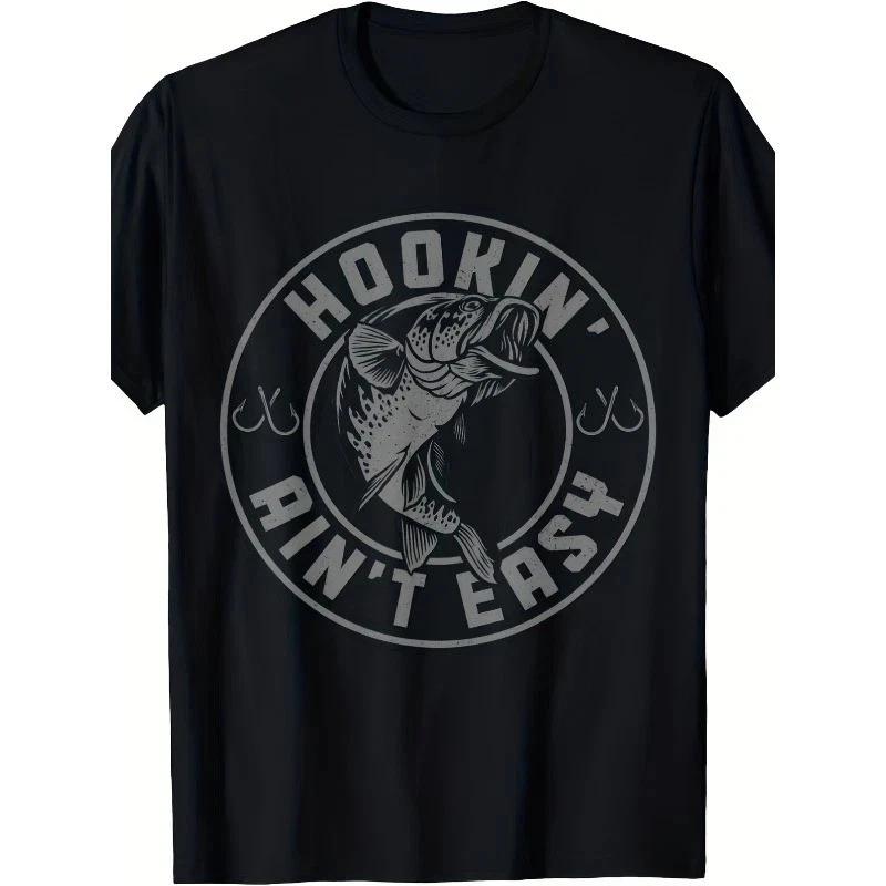 Men's Vintage "Hookin' Ain't Easy" Fishing T-Shirt