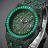 Роскошные мужские часы Модные часы с бриллиантами, покрытые льдом, из нержавеющей стали, хип-хоп, с датой, кварцевые наручные часы, мужские часы